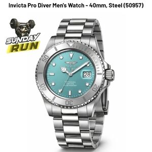 Invicta Men's Pro Diver Watch - Turquoise Dial, Silver Bracelet